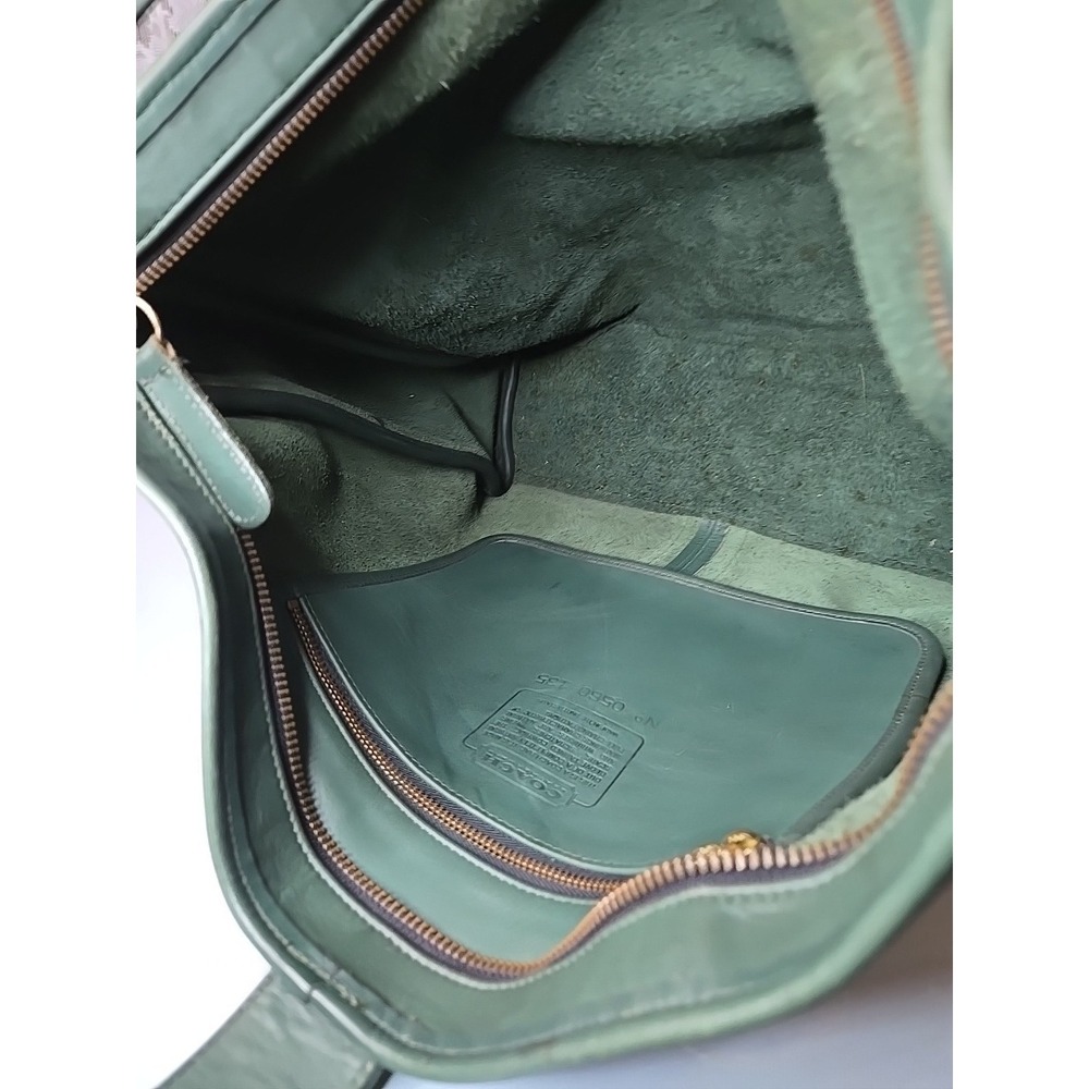 Vintage COACH Forest Green Leather, XL Studio Shoulder Tote Bag, 4081 90s USA - Picture 11 of 15